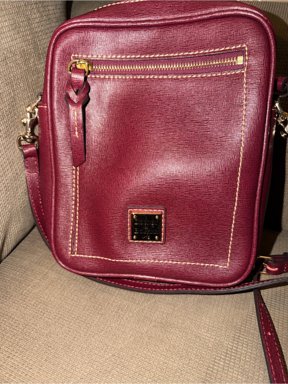 Dooney & Bourke Burgundy Leather Crossbody Bag